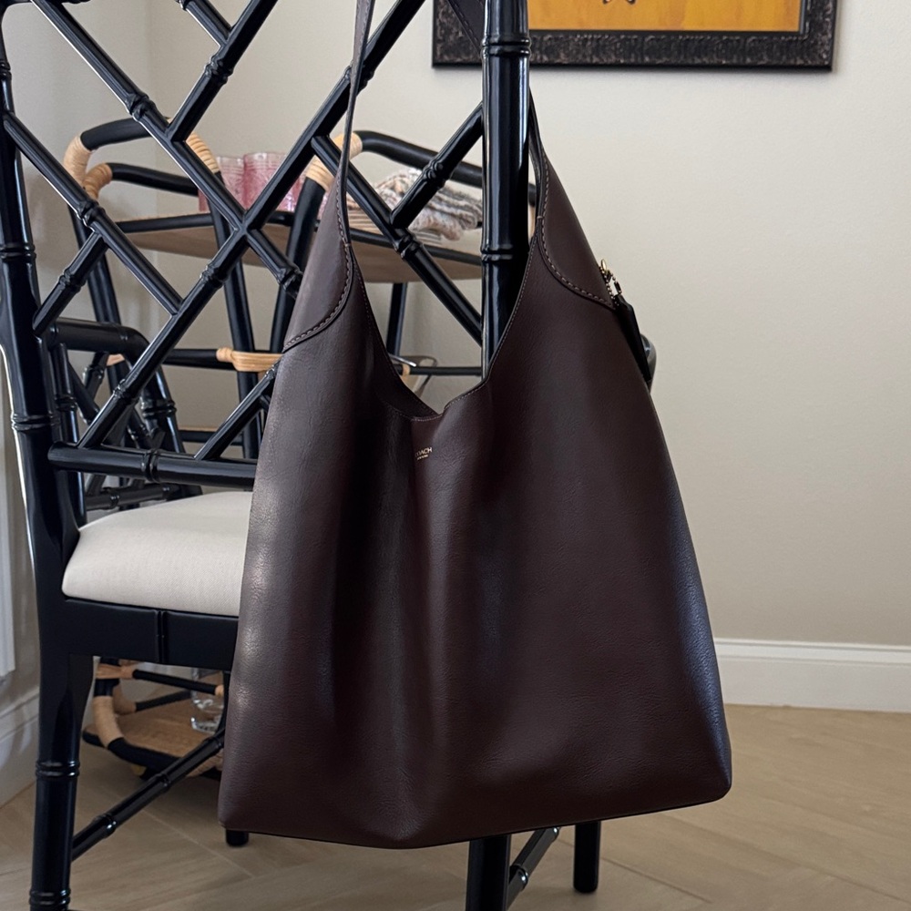 Coach Brooklyn Shoulder Bag 39 in Brass/Maple Leather